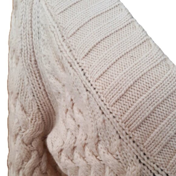 Banana Republic Extra Fine Italian Merino Wool Chunky Braided Sweater Vintage - Picture 4 of 7